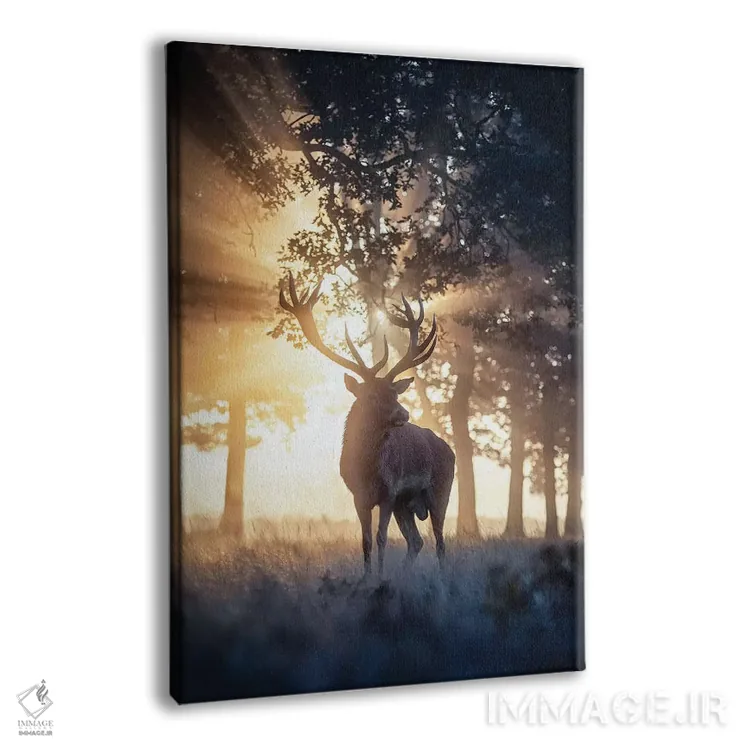 تابلو دکوراتیو گوزن بارانی شماره ۱ اثر مکس الیس - نمای پرسپکتیو محصول