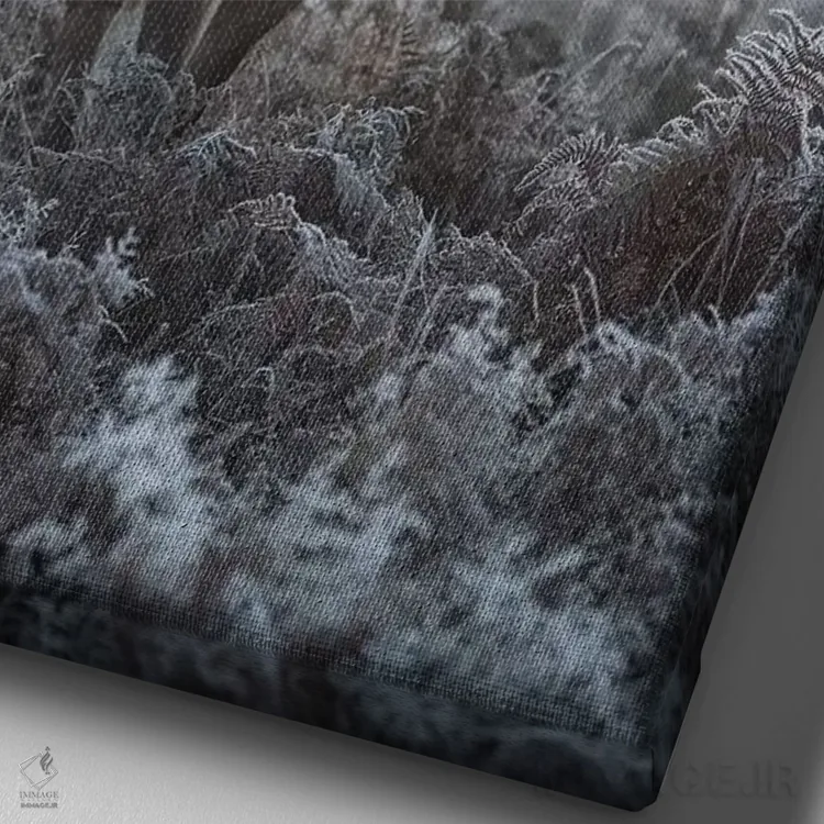 تابلو دکوراتیو شاخ های قلبی شکل شماره ۵ اثر مکس الیس - نمای نزدیک بافت بوم