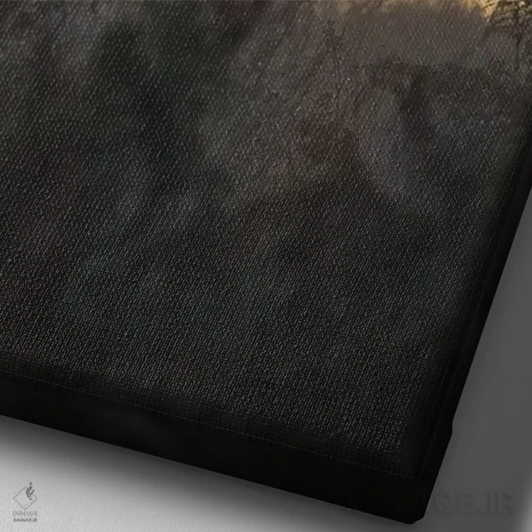 تابلو دکوراتیو گوزن بارانی شماره ۲ اثر مکس الیس - نمای نزدیک بافت بوم