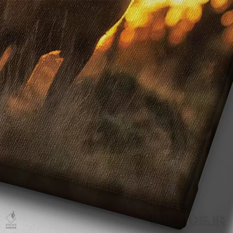 تابلو دکوراتیو شاخ های قلبی شکل شماره ۴ اثر مکس الیس - نمای نزدیک بافت بوم