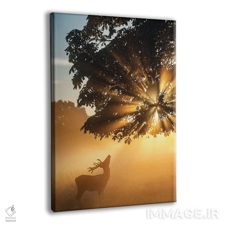 تابلو دکوراتیو گوزن بارانی شماره ۳ اثر مکس الیس - نمای پرسپکتیو محصول