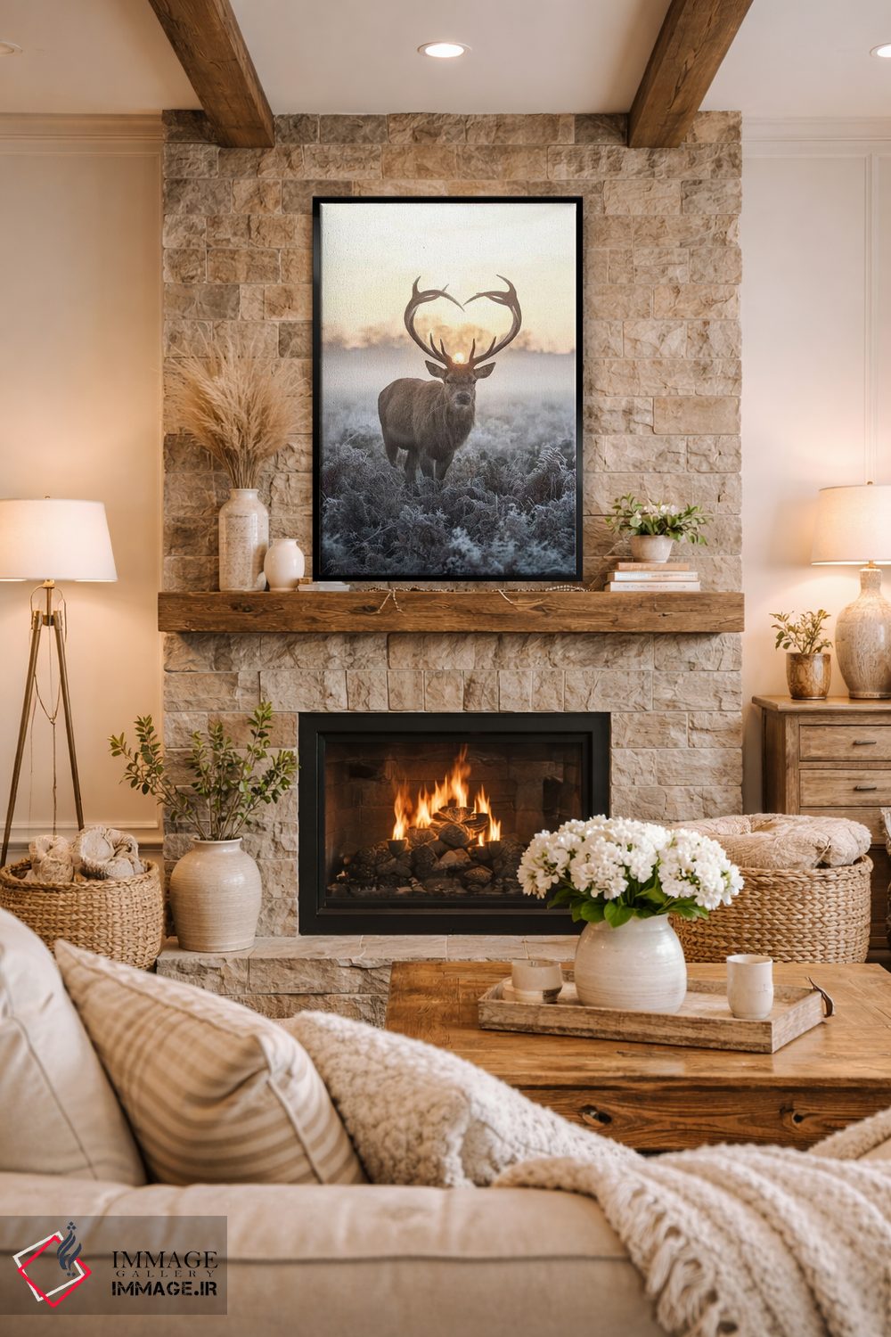 تابلو دکوراتیو شاخ های قلبی شکل شماره ۵ اثر مکس الیس - D2B