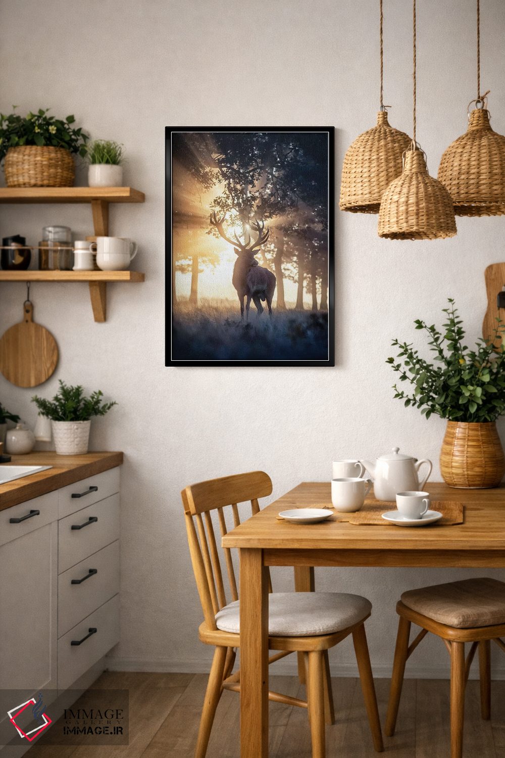 تابلو دکوراتیو گوزن بارانی شماره ۱ اثر مکس الیس - D6B