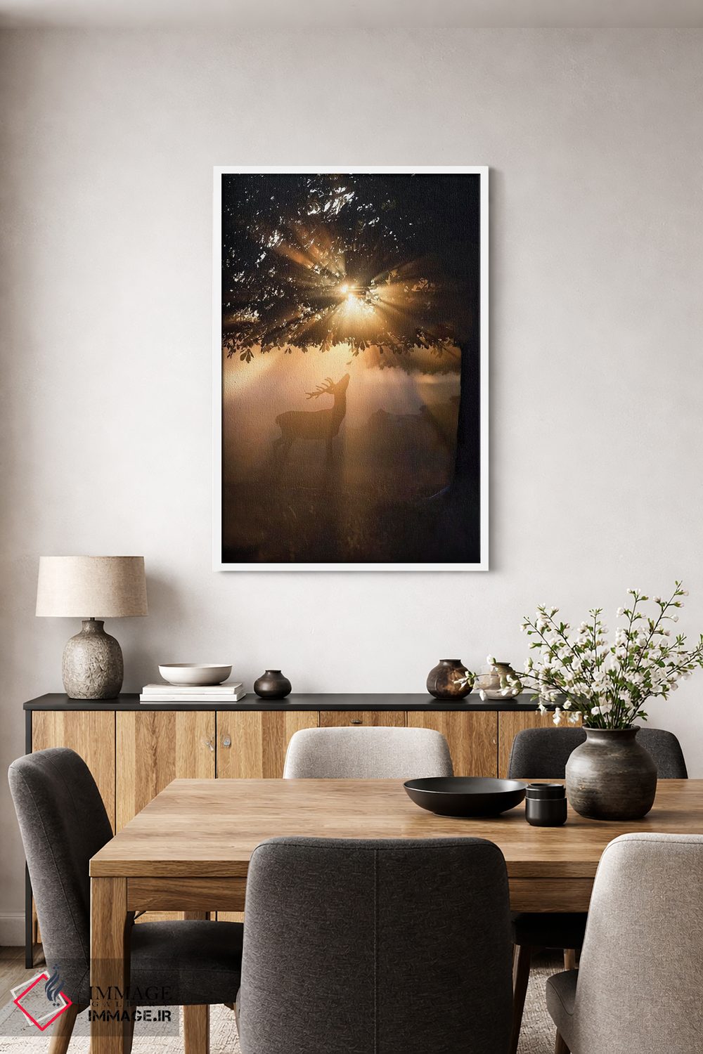 تابلو دکوراتیو گوزن بارانی شماره ۴ اثر مکس الیس - D2W