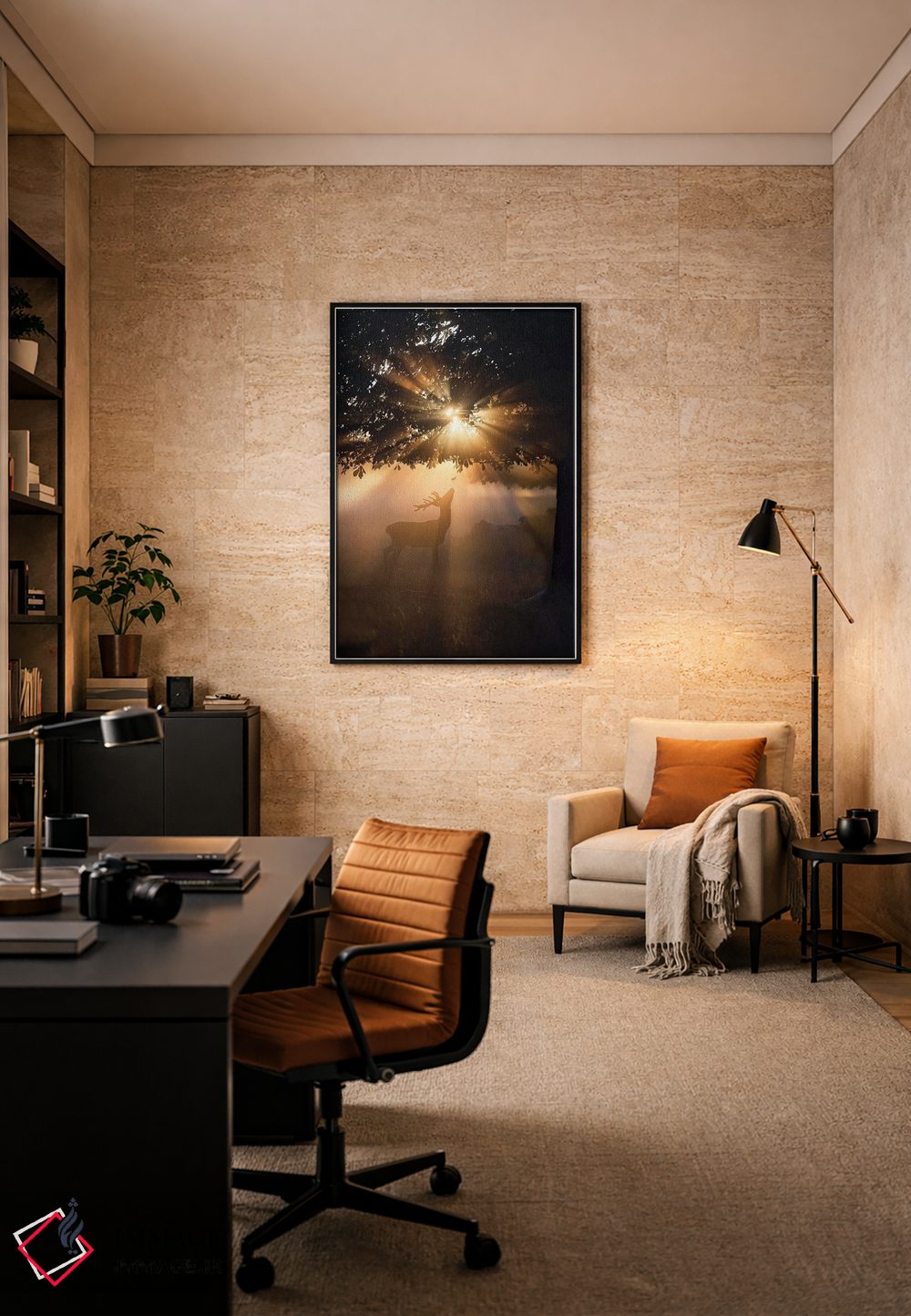 تابلو دکوراتیو گوزن بارانی شماره ۴ اثر مکس الیس - D5B