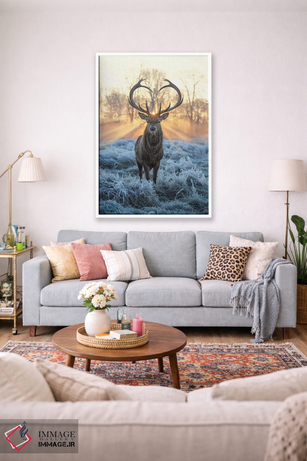 تابلو دکوراتیو دوستت دارم گوزن آتش و یخ اثر مکس الیس - D1W