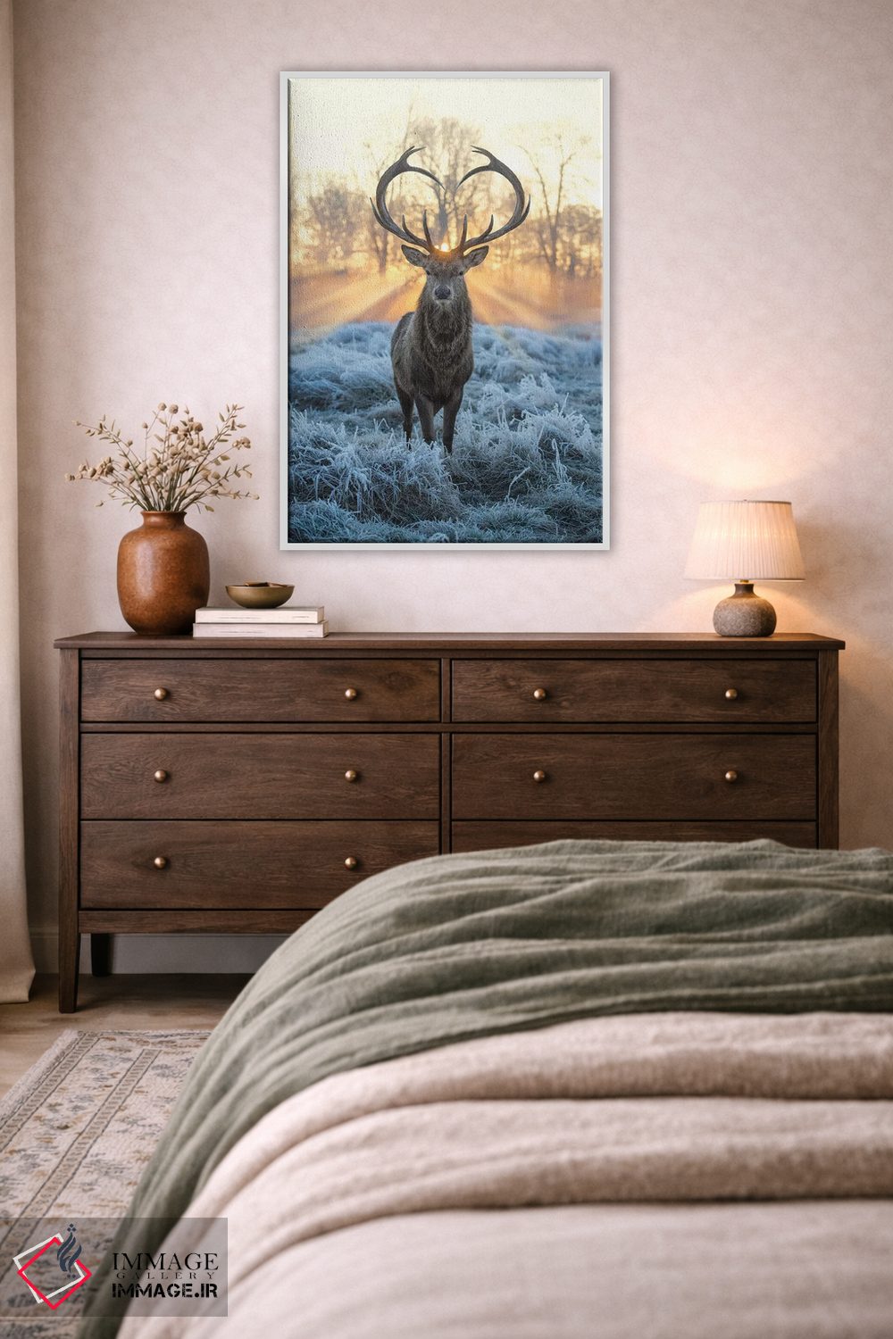 تابلو دکوراتیو دوستت دارم گوزن آتش و یخ اثر مکس الیس - D2W