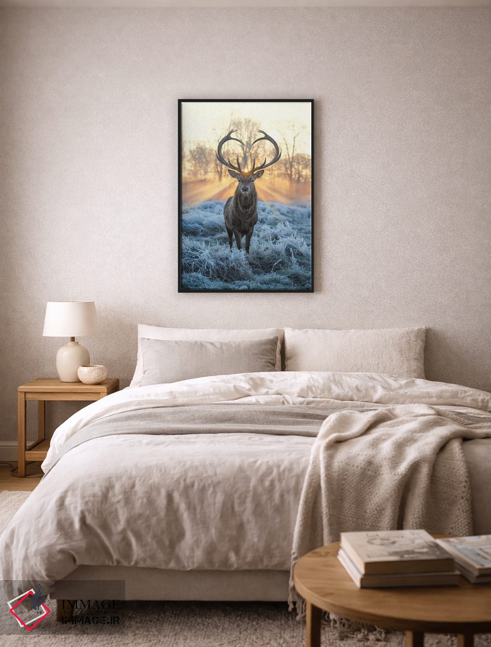 تابلو دکوراتیو دوستت دارم گوزن آتش و یخ اثر مکس الیس - D5B