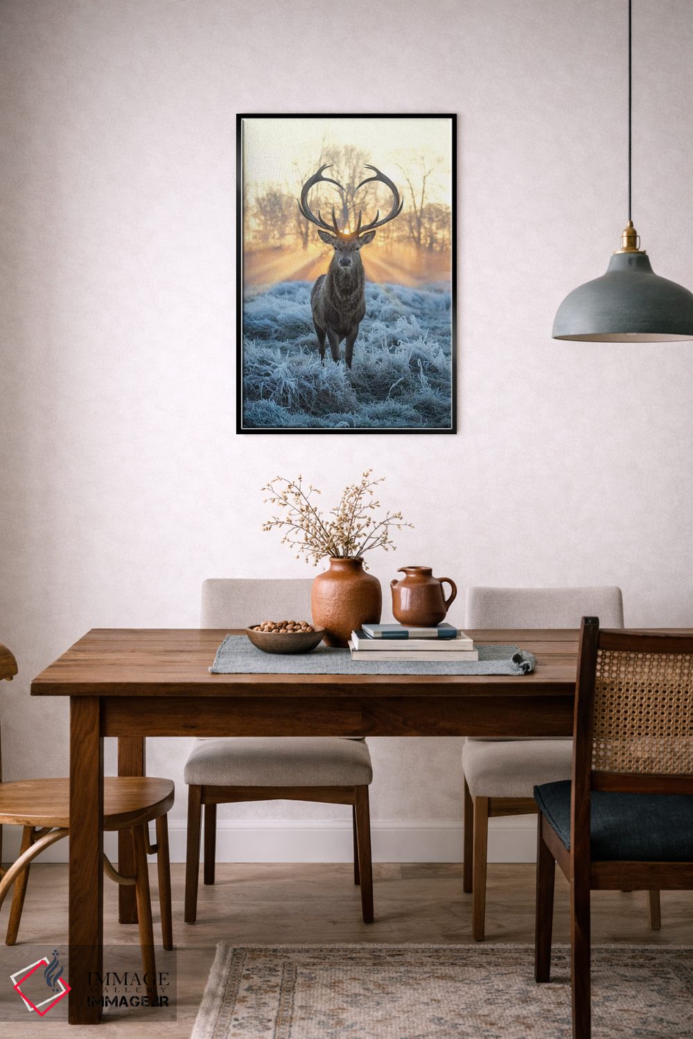 تابلو دکوراتیو دوستت دارم گوزن آتش و یخ اثر مکس الیس - D6B