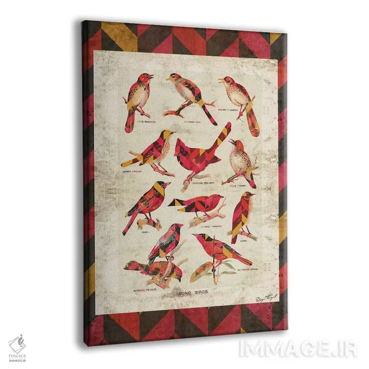 تابلو دکوراتیو پرندگان آوازخوان نسخه ۲ اثر دیه گو تیریگال - نمای پرسپکتیو محصول