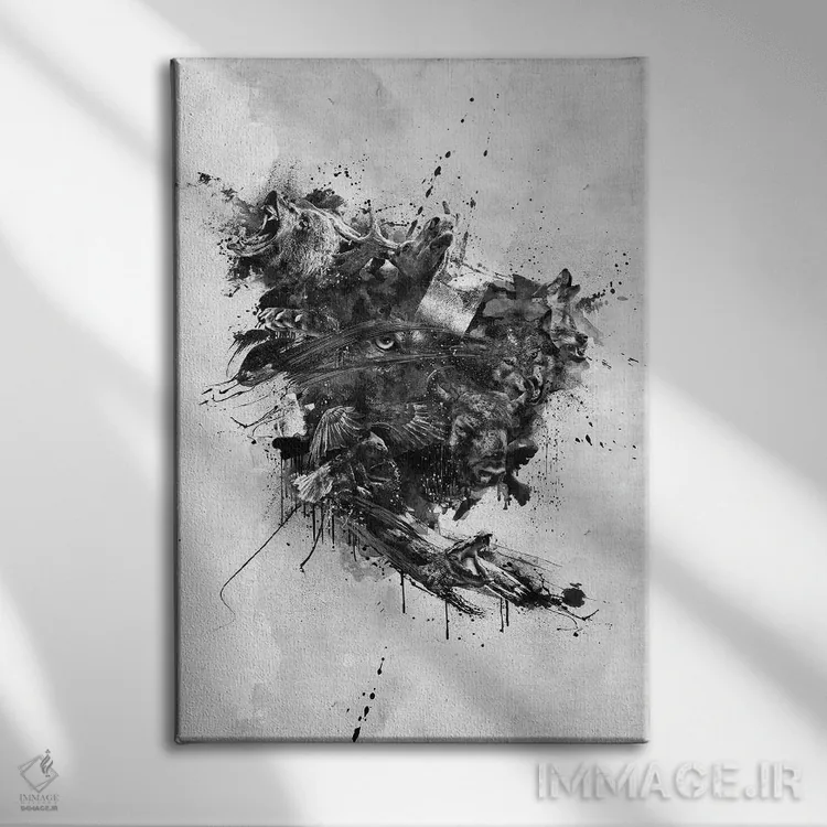 تابلو دکوراتیو آمریکای شمالی وحشی اثر دیه گو تیریگال - نمای روبهرو روی دیوار