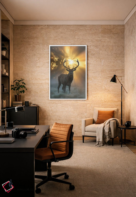 تابلو دکوراتیو درخشش شاخ های قلبی شکل اثر مکس الیس - D6W