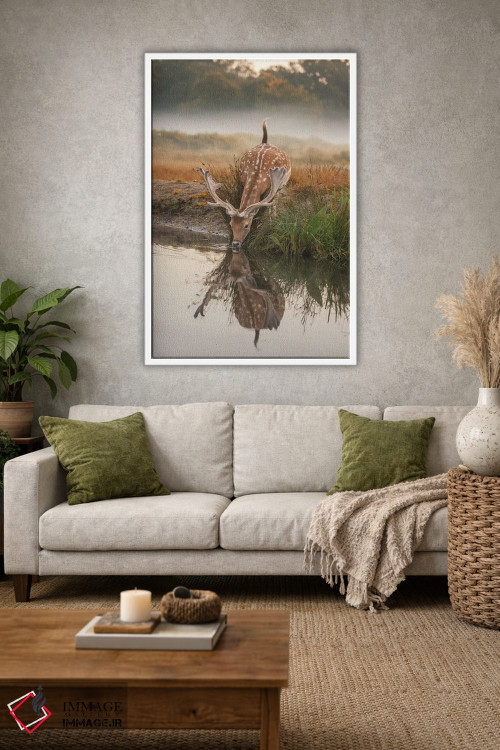 تابلو دکوراتیو بازتاب آهو اثر مکس الیس - D1W