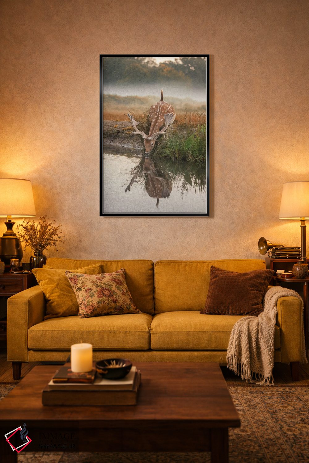 تابلو دکوراتیو بازتاب آهو اثر مکس الیس - D5B
