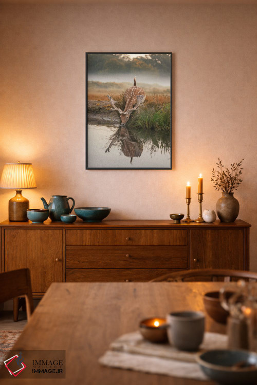 تابلو دکوراتیو بازتاب آهو اثر مکس الیس - D6B