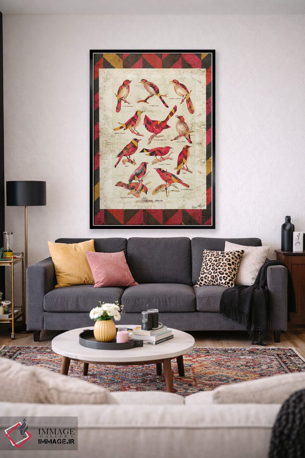 تابلو دکوراتیو پرندگان آوازخوان نسخه ۲ اثر دیه گو تیریگال - D2B