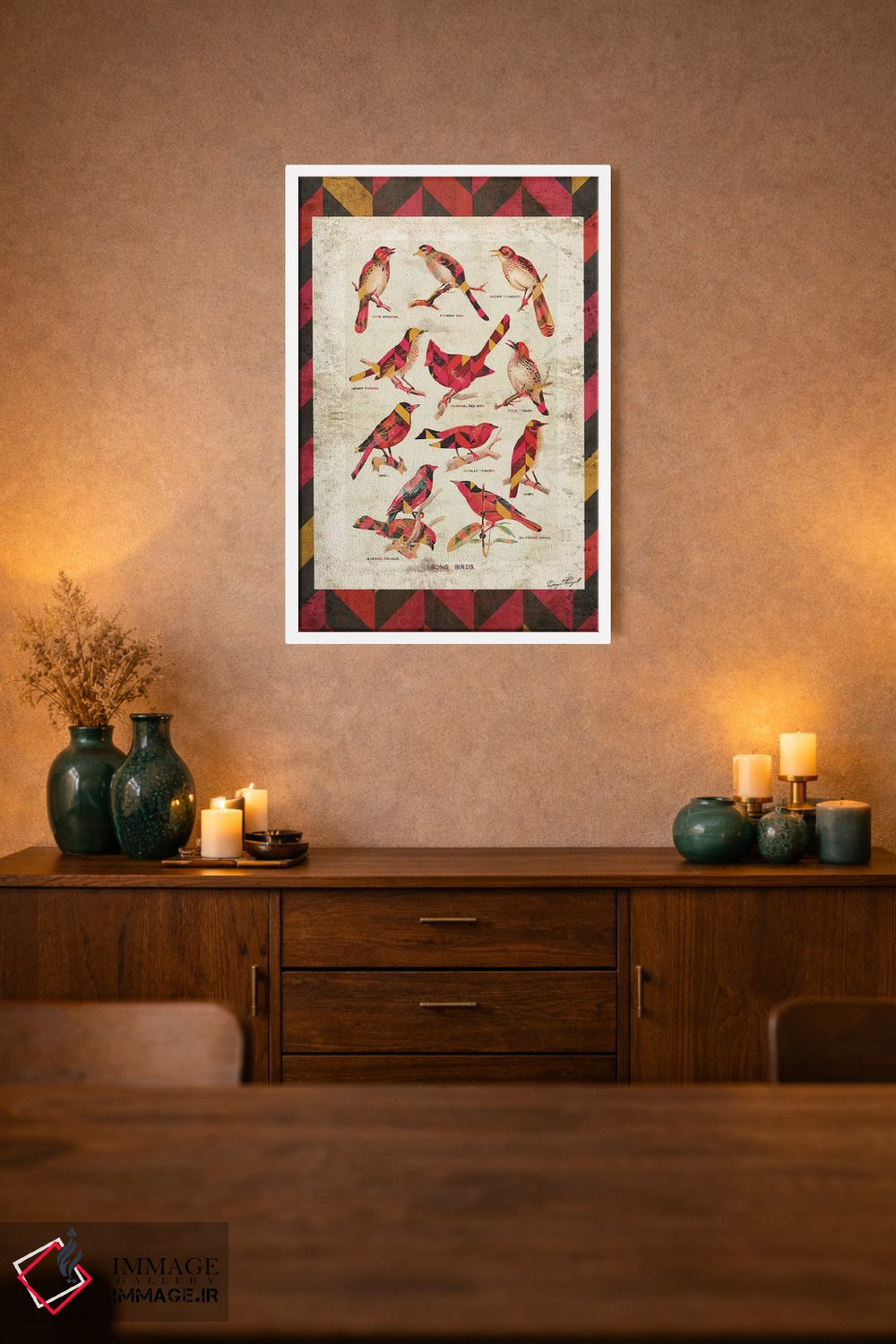 تابلو دکوراتیو پرندگان آوازخوان نسخه ۲ اثر دیه گو تیریگال - D1W