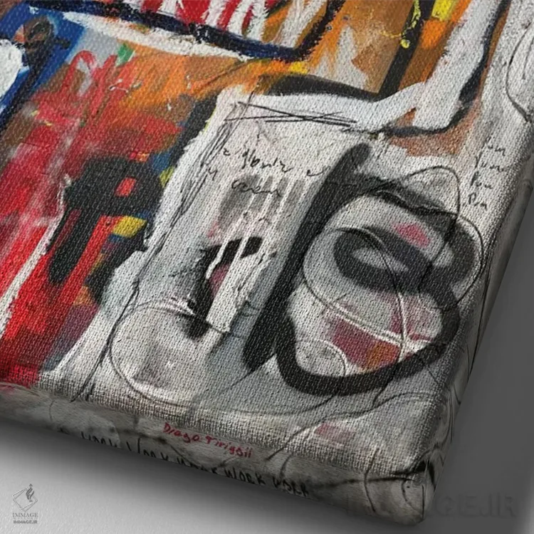 تابلو انتزاعی تست A/B اثر دیه گو تیریگال - نمای نزدیک بافت بوم