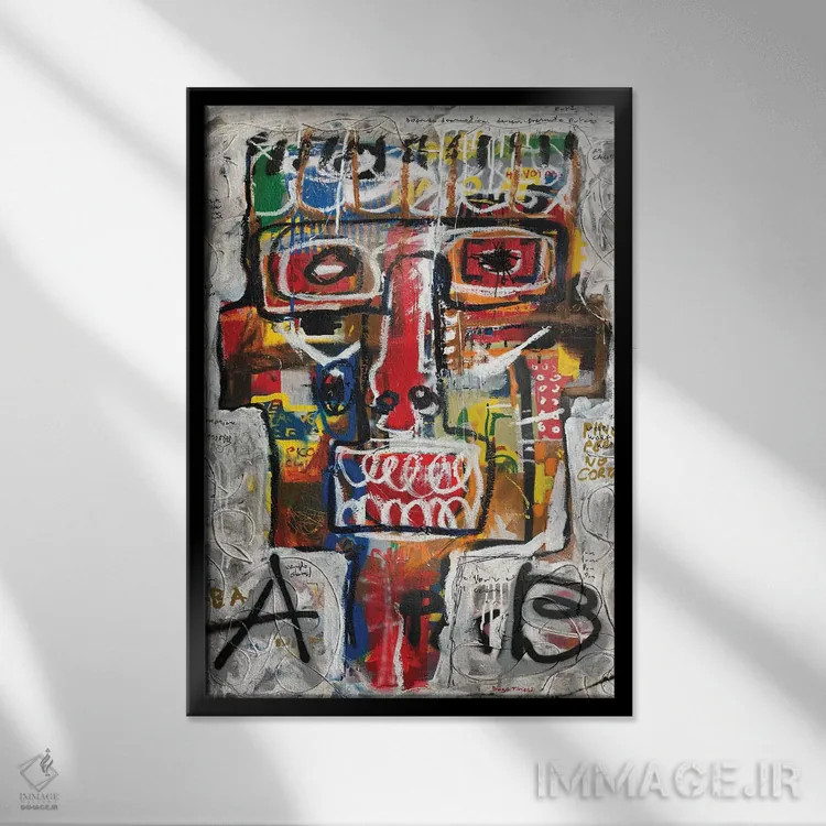 تابلو انتزاعی تست A/B اثر دیه گو تیریگال - نمای قابدار مشکی