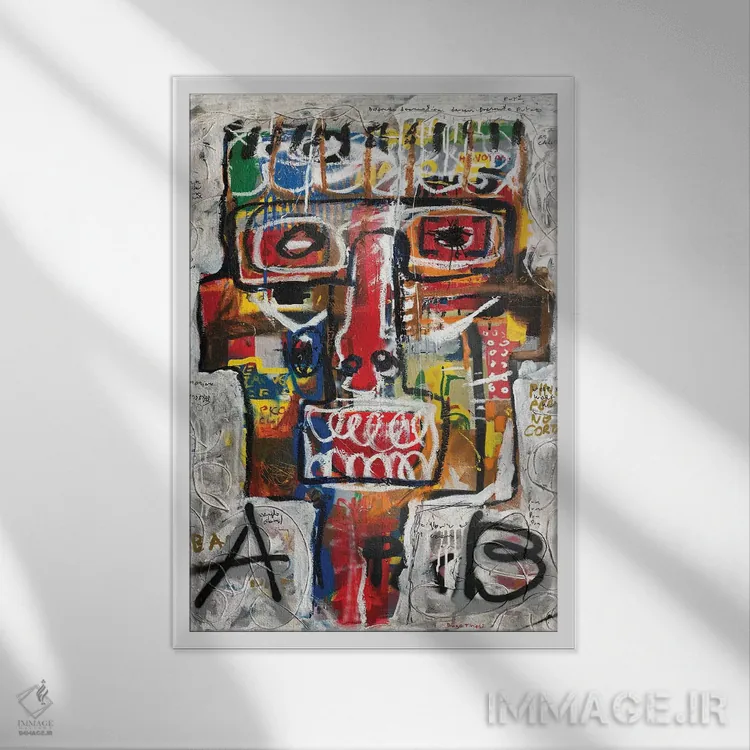 تابلو انتزاعی تست A/B اثر دیه گو تیریگال - نمای قابدار سفید