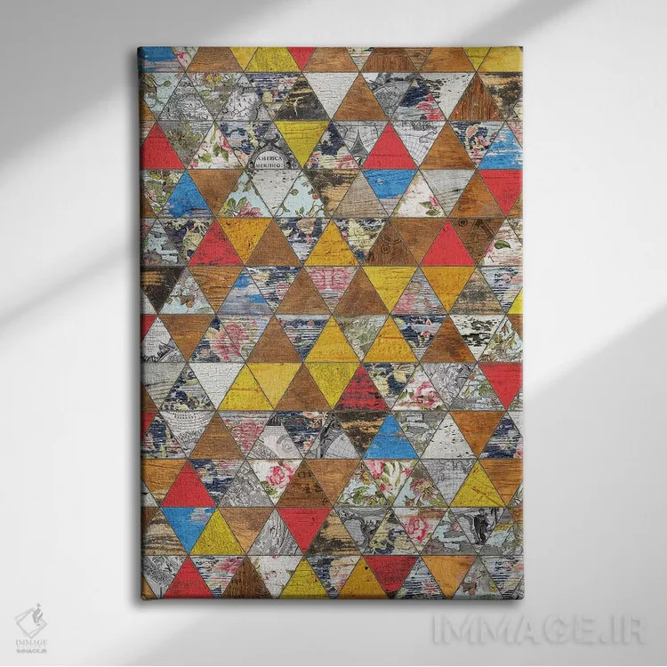 تابلو انتزاعی هندسه روستایی دو اثر دیه گو تیریگال - نمای روبهرو روی دیوار