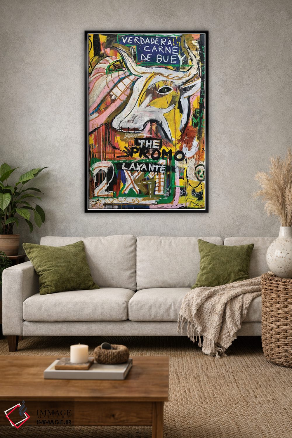 تابلو انتزاعی گوشت واقعی گاو نر I اثر دیه گو تیریگال - D1B