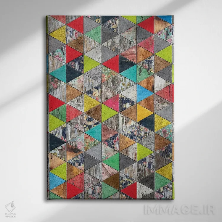 تابلو انتزاعی هنر پاپ وسترن اثر دیه گو تیریگال - نمای روبهرو روی دیوار