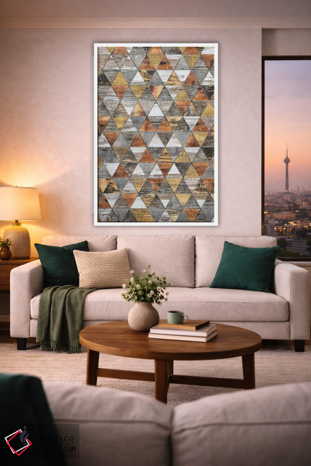 تابلو انتزاعی هندسه روستایی سه اثر دیه گو تیریگال - D1W