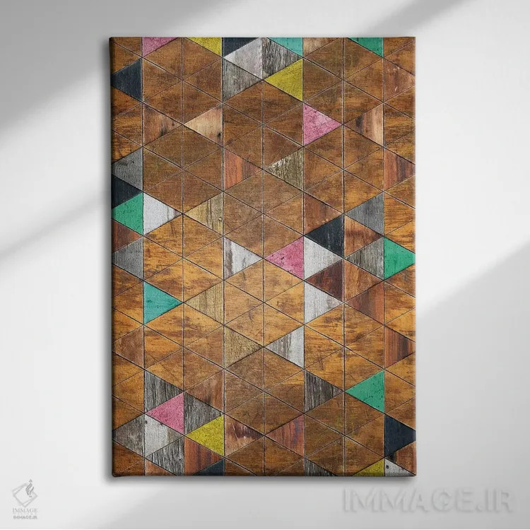 تابلو انتزاعی الگوی شبی شیک نوردیک اثر دیه گو تیریگال - نمای روبهرو روی دیوار