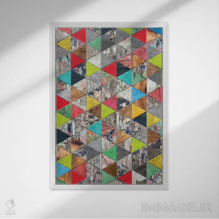 تابلو انتزاعی هنر پاپ وسترن اثر دیه گو تیریگال - نمای قابدار سفید