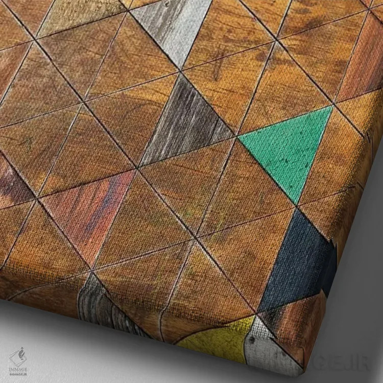 تابلو انتزاعی الگوی شبی شیک نوردیک اثر دیه گو تیریگال - نمای نزدیک بافت بوم