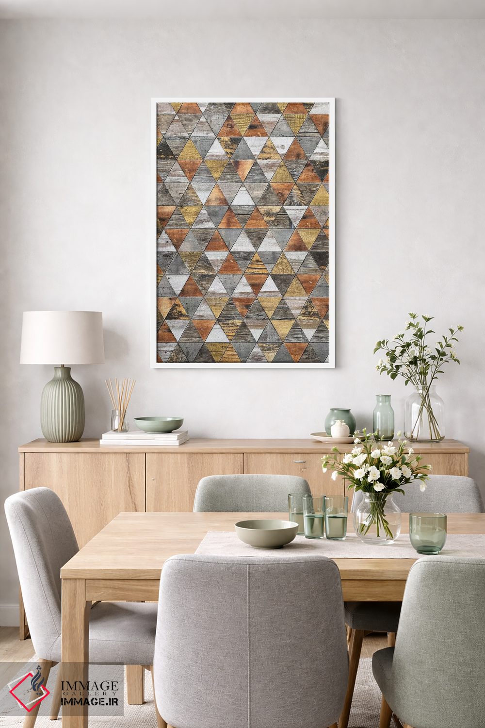 تابلو انتزاعی هندسه روستایی سه اثر دیه گو تیریگال - D5W
