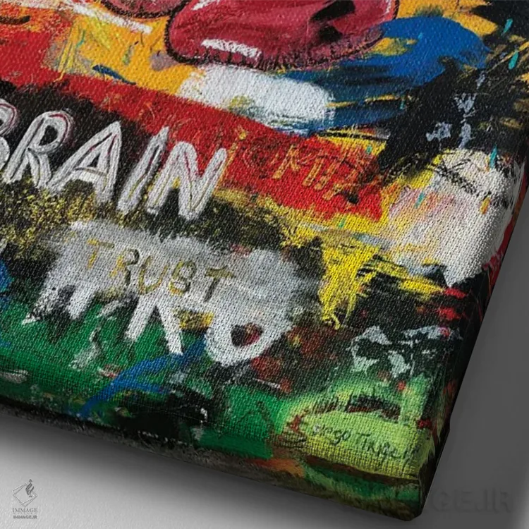 تابلو دکوراتیو اعتماد مغزی اثر دیه گو تیریگال - نمای نزدیک بافت بوم