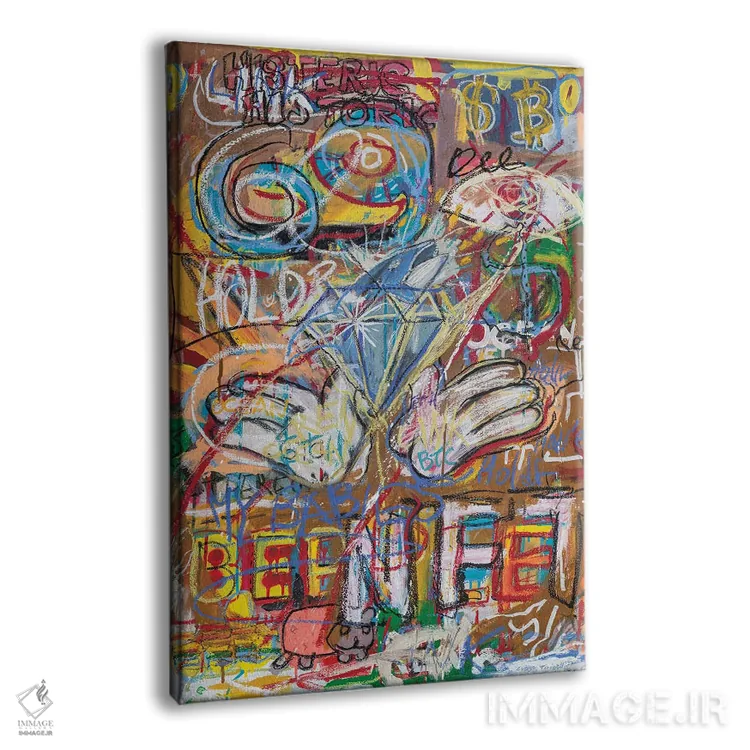 تابلو انتزاعی دست های الماسی اثر دیه گو تیریگال - نمای پرسپکتیو محصول