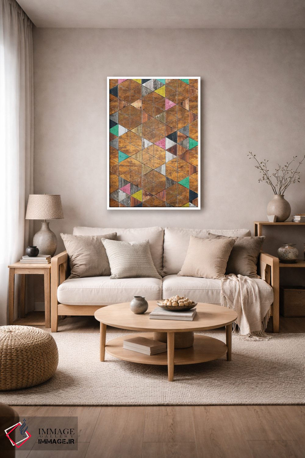 تابلو انتزاعی الگوی شبی شیک نوردیک اثر دیه گو تیریگال - D3W