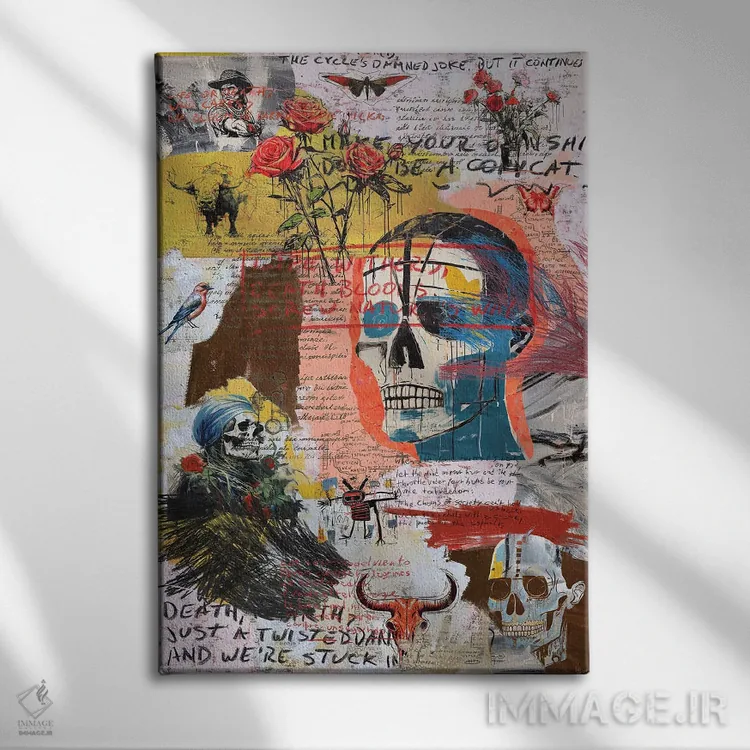 تابلو انتزاعی یاد مرگ اثر دیه گو تیریگال - نمای روبهرو روی دیوار