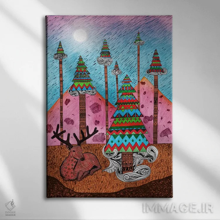 تابلو دکوراتیو لحظه ای از کریسمس اثر دیه گو تیریگال - نمای روبهرو روی دیوار