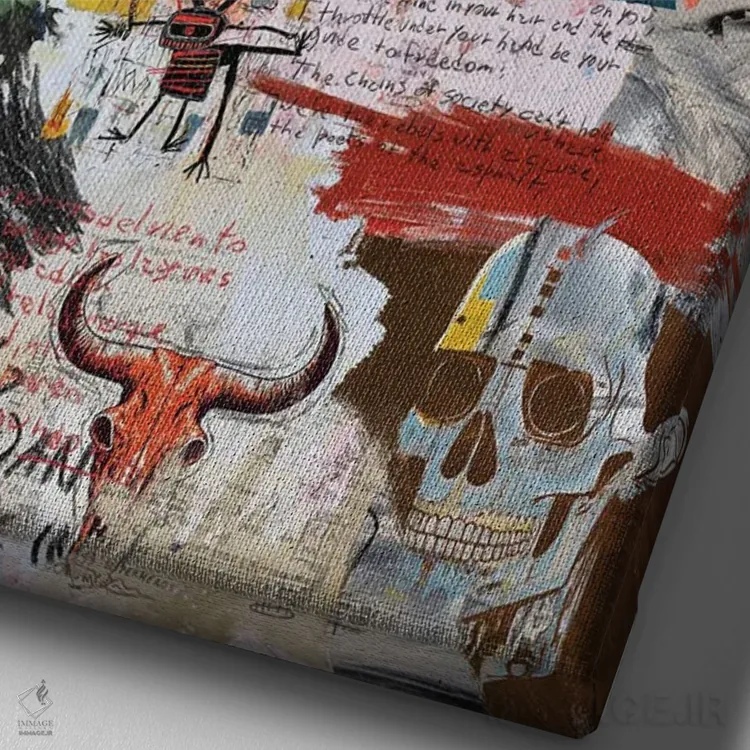 تابلو انتزاعی یاد مرگ اثر دیه گو تیریگال - نمای نزدیک بافت بوم