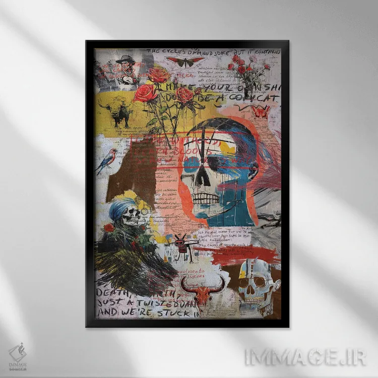 تابلو انتزاعی یاد مرگ اثر دیه گو تیریگال - نمای قابدار مشکی