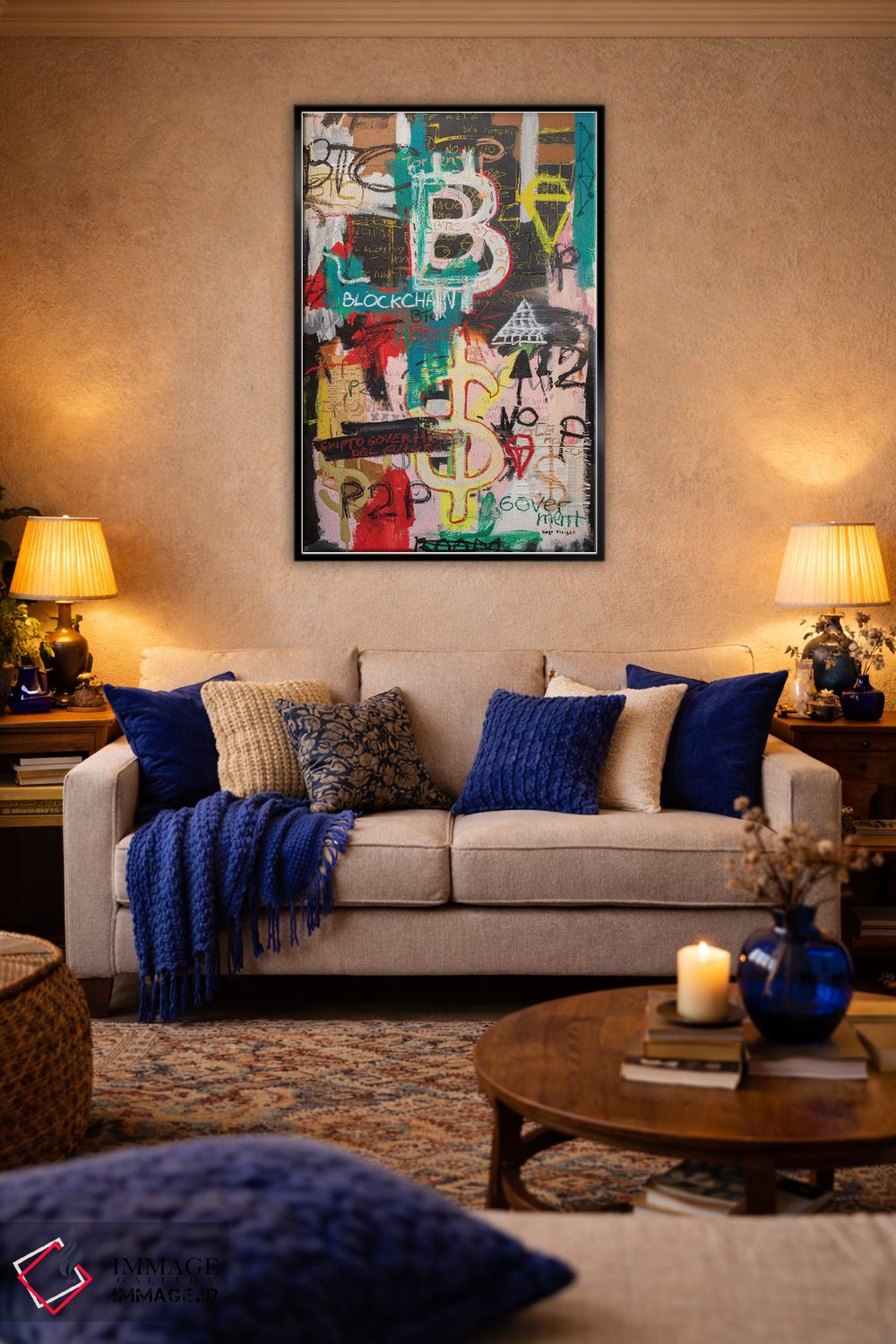 تابلو دکوراتیو انفجار بیت کوین و بلاک چین اثر دیه گو تیریگال - D3B