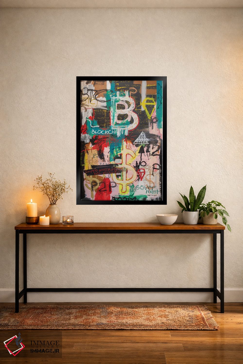 تابلو دکوراتیو انفجار بیت کوین و بلاک چین اثر دیه گو تیریگال - D4B