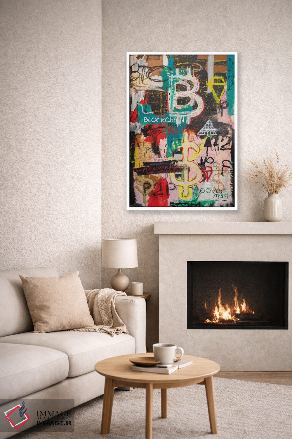 تابلو دکوراتیو انفجار بیت کوین و بلاک چین اثر دیه گو تیریگال - D6W