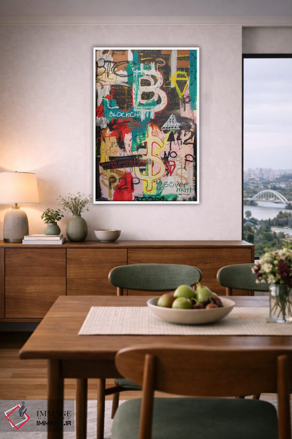 تابلو دکوراتیو انفجار بیت کوین و بلاک چین اثر دیه گو تیریگال - D5W