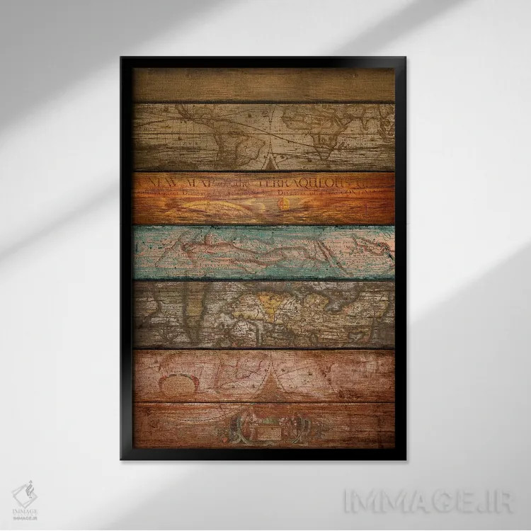 تابلو انتزاعی نقشه ها اثر دیه گو تیریگال - نمای قابدار مشکی