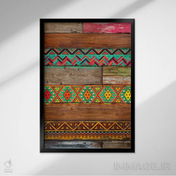 تابلو دکوراتیو چوب هندی اثر دیه گو تیریگال - نمای قابدار مشکی
