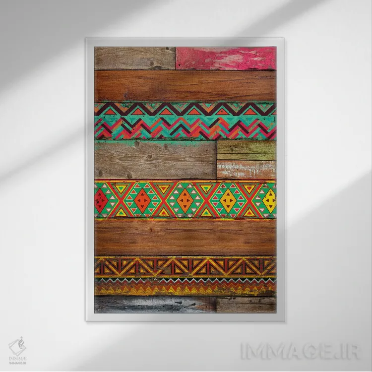 تابلو دکوراتیو چوب هندی اثر دیه گو تیریگال - نمای قابدار سفید