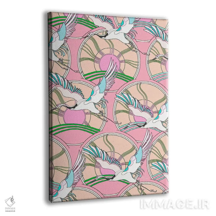 تابلو دکوراتیو طرح پرنده درنای ژاپنی اثر مریلین مدو - نمای پرسپکتیو محصول