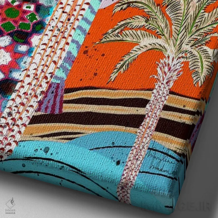 تابلو دکوراتیو هتل مزون مادو اثر مریلین مدو - نمای نزدیک بافت بوم