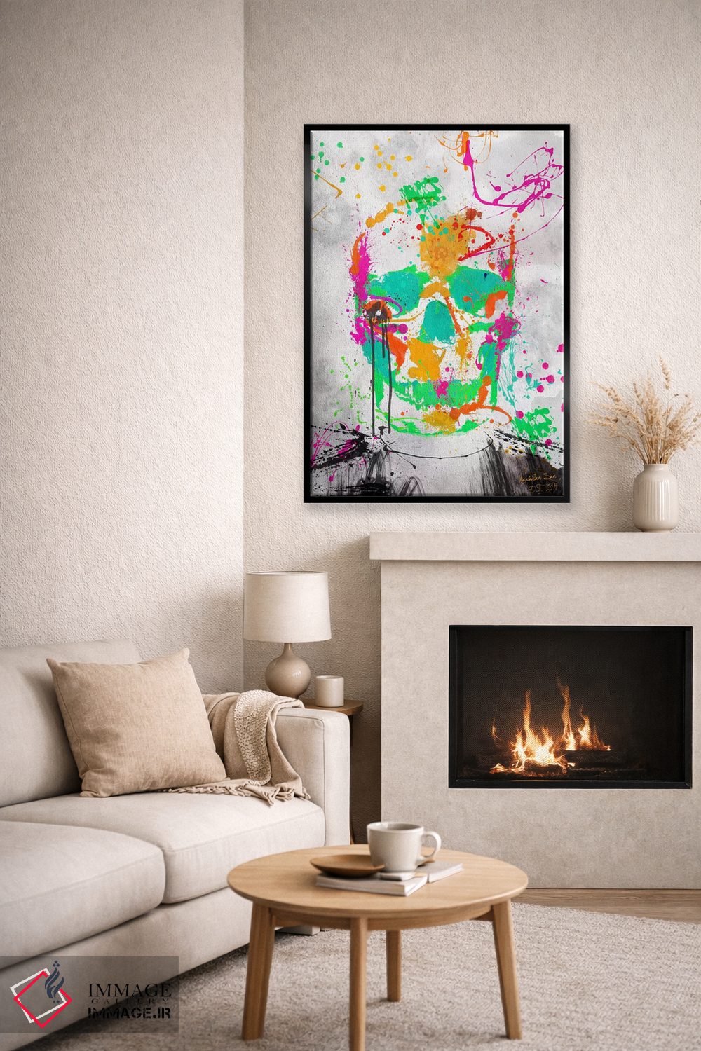 تابلو دکوراتیو جمجمه با رنگ مرده شماره ۲ اثر دیه گو تیریگال - D6B