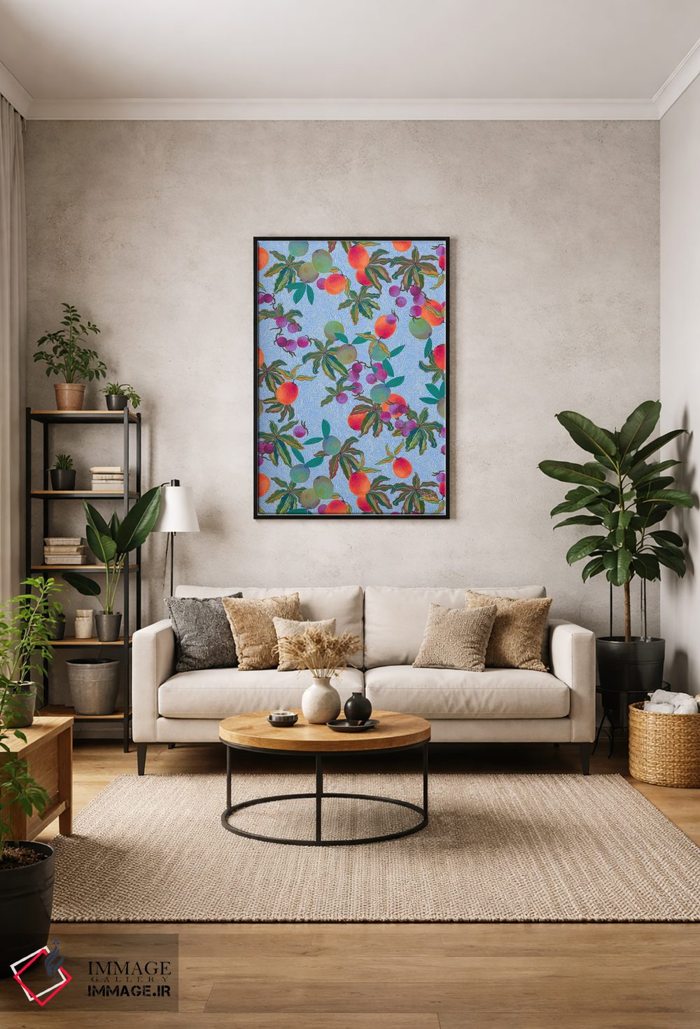 تابلو دکوراتیو میوه های خاص با خطوط موج دار اثر مریلین مدو - D2B